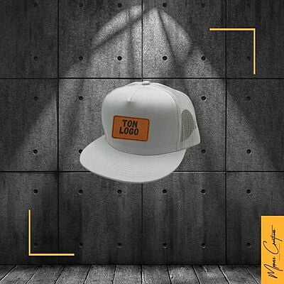 Casquette 5 panneaux - patch en cuir (trucker's hat)