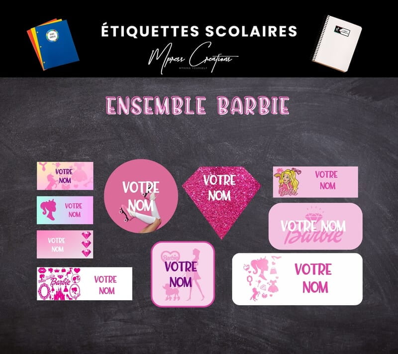 Étiquettes thématique Barbie Étiquettes thématique Barbie