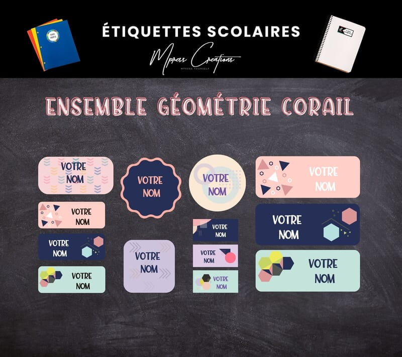 Étiquettes thématique Corail Étiquettes thématique Corail