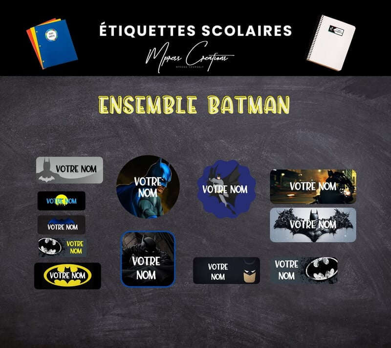 Étiquettes thématique Batman Étiquettes thématique Batman