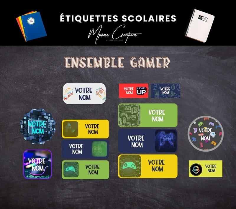 Étiquettes thématique Gamer Étiquettes thématique Gamer
