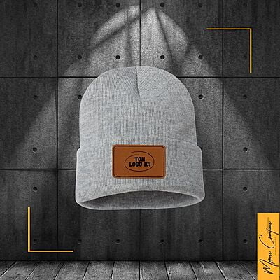 Tuque à revers - Patch en cuir Tuque à revers - Patch en cuir
