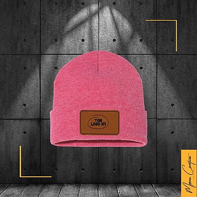 Tuque à revers - Patch en cuir Tuque à revers - Patch en cuir