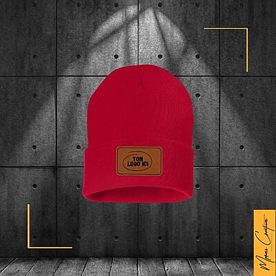 Tuque à revers - Patch en cuir Tuque à revers - Patch en cuir